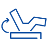 Blue adjustable comfort icon